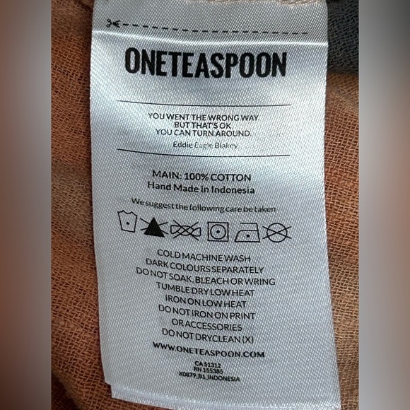 One Teaspoon Hand Dyed Mirage Muslin Long Sleeve 100% Cotton Shirt Women Size M - Picture 11 of 14